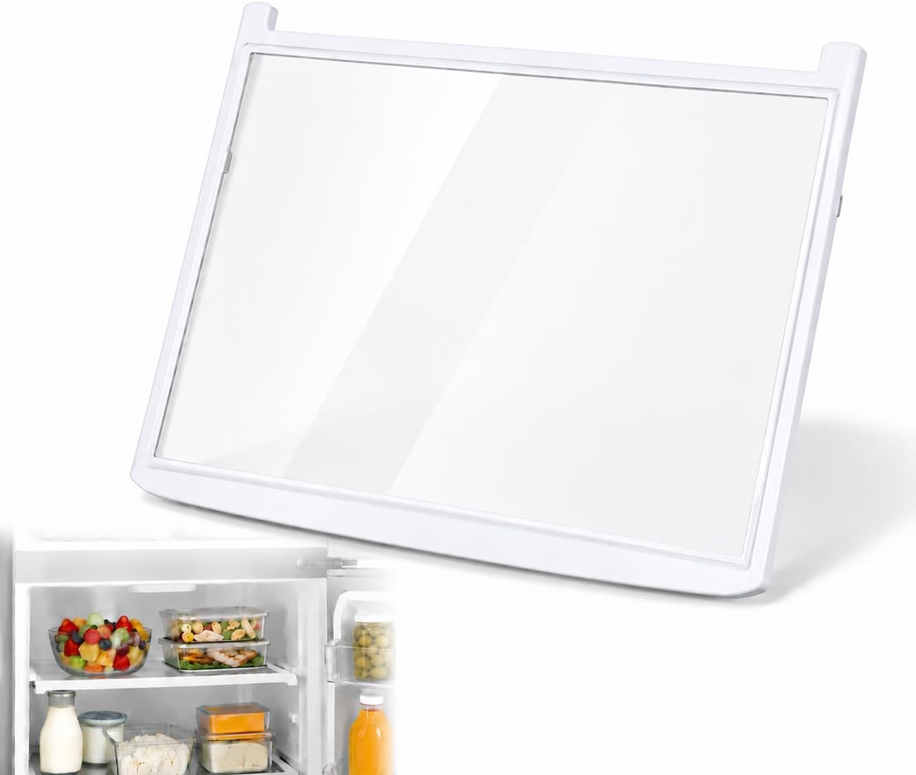 Upgraded AHT73514302 Refrigerator Glass Shelf Assembly for Kenmore 79568032210 79579439218 79579432216, Fits LG LTCS24223S/07 LRTLS2403S/00 LTWS24223S/01