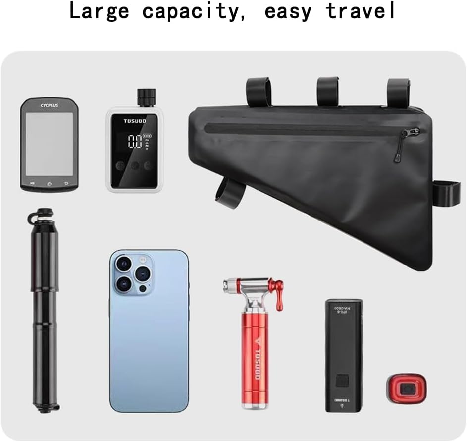 Bicycle Triangle Bag for Trek Fuel EXe Trek FX Trek FX Sport,1 PCS Waterproof Large Capacity Frame Package Durable No Leg Interference Easy Wash Quick Installation,600D TPU mesh Fabric