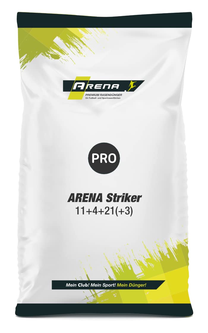 ARENA Rasendünger Herbst Striker 20kg | Rasen Herbstdünger mit 4 Monaten Langzeitwirkung | Striker 11+4+21(+3)