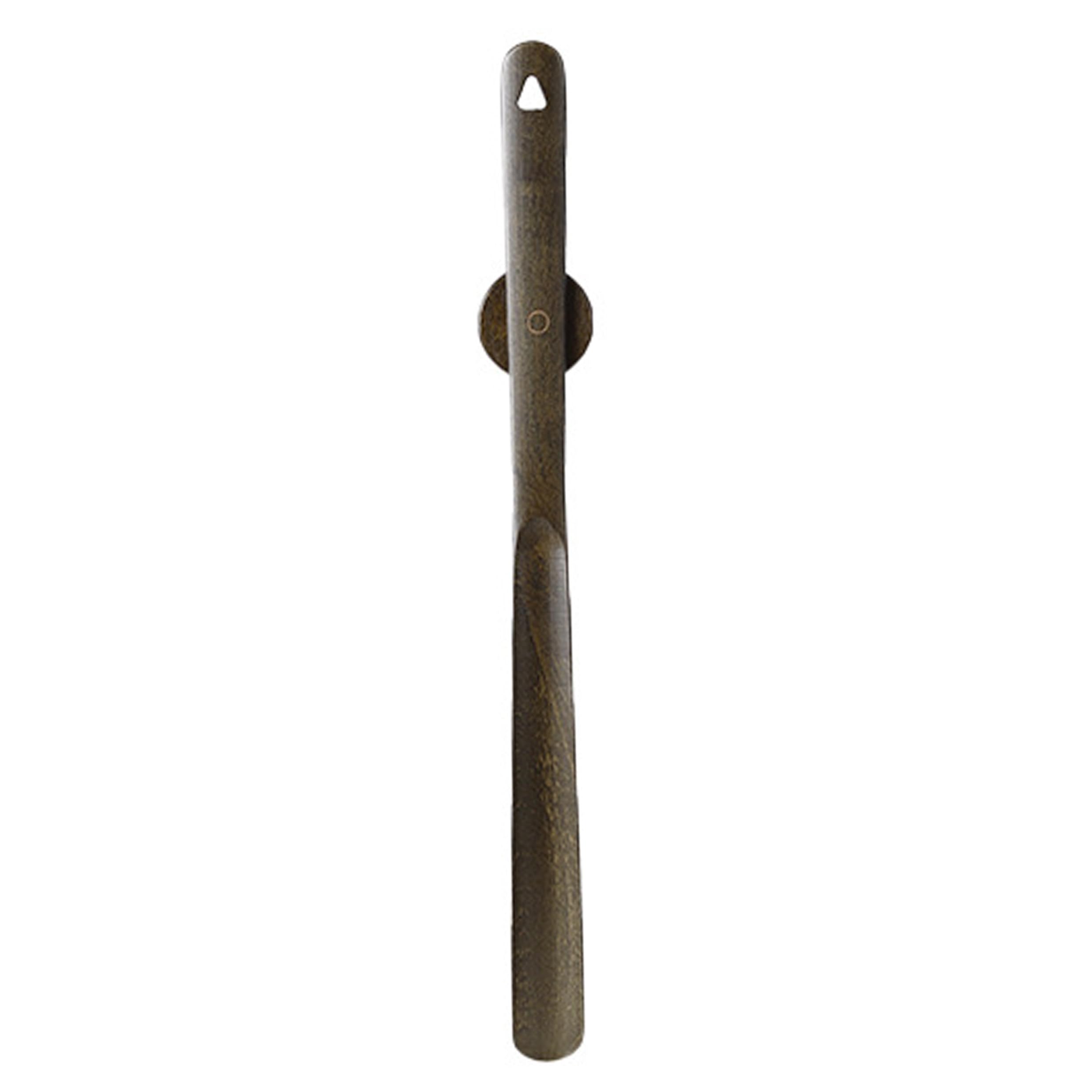 Ameble 50cm Magnetic Wooden Shoe Horn Long Handle Beech Wood for Seniors Greenish Brown Helper for Pregnant Women & Lazy Users - Greenish Brown
