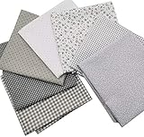 Cotton Fabric Flower Dot Strip DIY Cotton Quilting Fabric Bundle for Patchwork Crafts Fabric 7 Desig