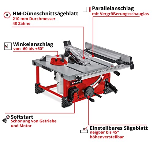 Einhell Akku-Tischkreissäge TE-TS 36/210 Li-Solo mit Aluminiumtisch