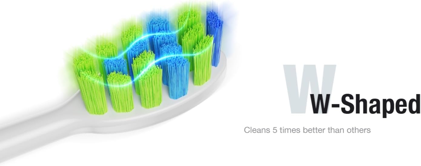 7AM2M Ultrasonic Electric Toothbrush with 6 Brush Heads for Adults&Kids, One Charge for 120 Days, USB-C Charge, 5 Modes, 40000VPM Powered Toothbrush, 2 Minutes Built in Smart Timer (Navy Blue)