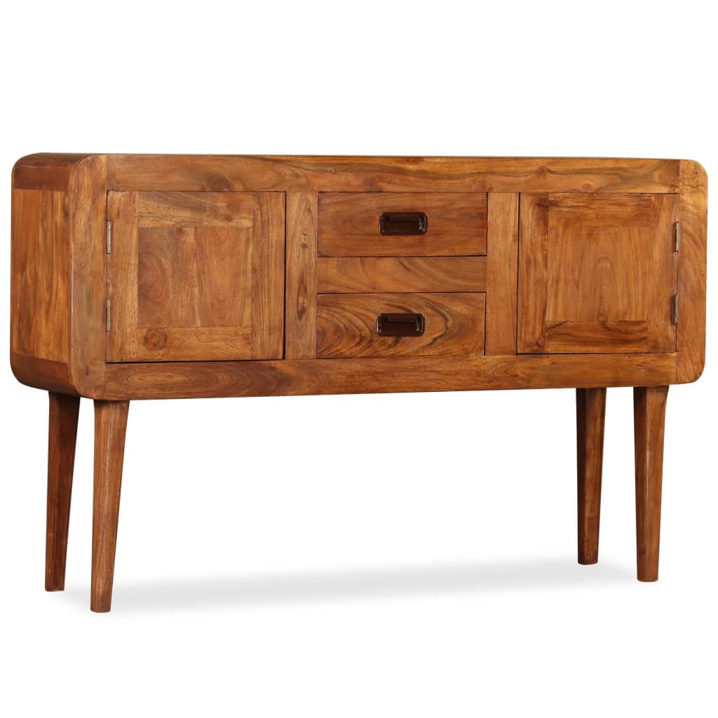 Générique Credenza in legno massello Acacia Miele 120x30x75 Cm | 2 armadi, 2 cassetti, gambe in legno resistenti, montaggio semplice, fatto a mano