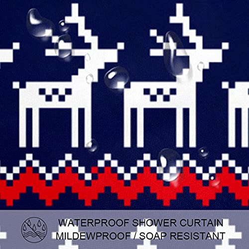 Rideau de douche cerf de Noël bleu coloré drôle 66x183cm imperméable - 4