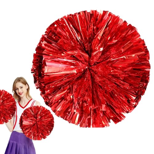 Kustimantu Pompones de porrista, pompones de animadora, pompones de baile para niñas, 30 cm/11,8 pulgadas, equipo de baile con anillos para niños y adultos