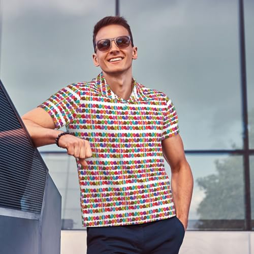 Polo homme manches courtes respirant imprimé macaron idéal contre la chaleur
