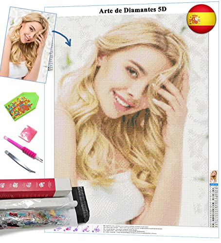 Diamond Painting Personalizado, Pintura de Diamantes Personalizada Regalos, DIY Diamond Embroidery Kit para Todos, Home 5D Arte Decoración, Aniversario Pareja (Diamante Redondo, 30cm | 12 pulgadas) Cover