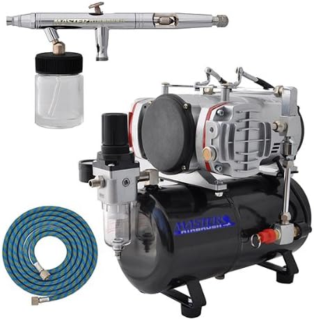 Master Hi-Flow S62 Airbrush Kit with Master Compressor TC-828 & Air Hose
