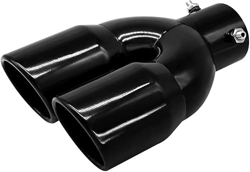 Miniatura 8 de Punta de escape doble de 2.5 pulgadas, entrada de 3 pulgadas, ajustable aplicable para tubos de escape de 1.5 a 2.5 pulgadas de diámetro, decoración