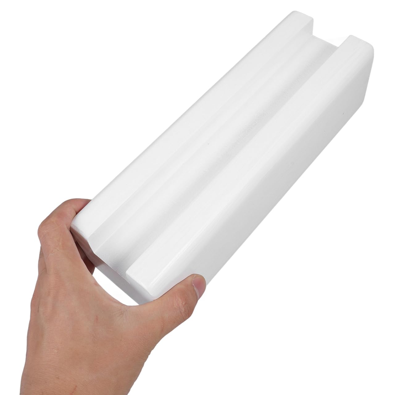 DOITOOL Support de Miroir sur Pied en Bois Blanc Bords Courbés, Design Moderne Élégant, Stabilité Renforcée pour Présentoir à Œuvres d'art Les Intérieurs Contemporains