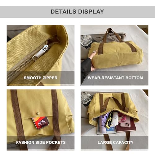 Bolso Tote de Lona con Cremallera y Bolsillos para Botellas miniatura 3