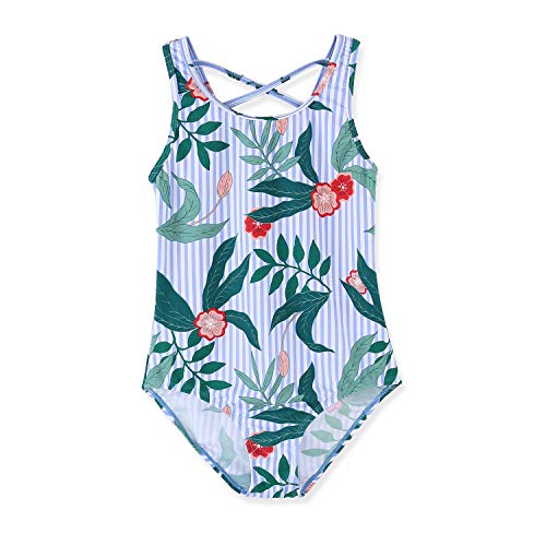 Image of Girls One Piece Swimsuits Hawaiian Ruffle Swimwear Beach Bathing Suit