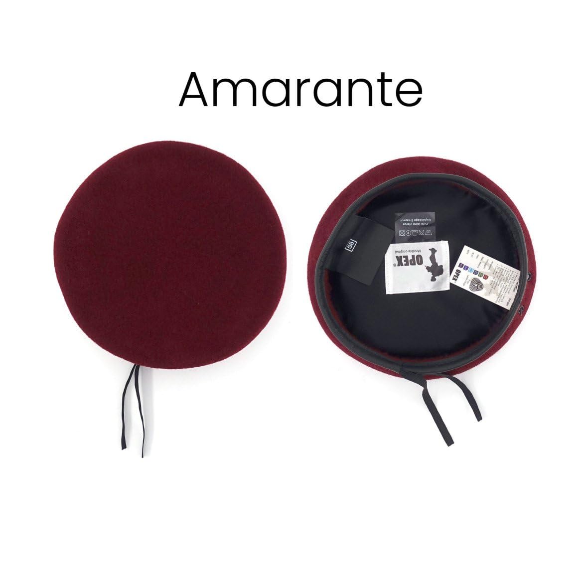 Patrol Béret Militaire Amarante Bord en Cuir Équipements