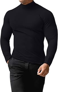 Men Roll Neck Jumpers Slim Fit Pullover Turtleneck Sweaters Casual Long Sleeve Sweater Tops