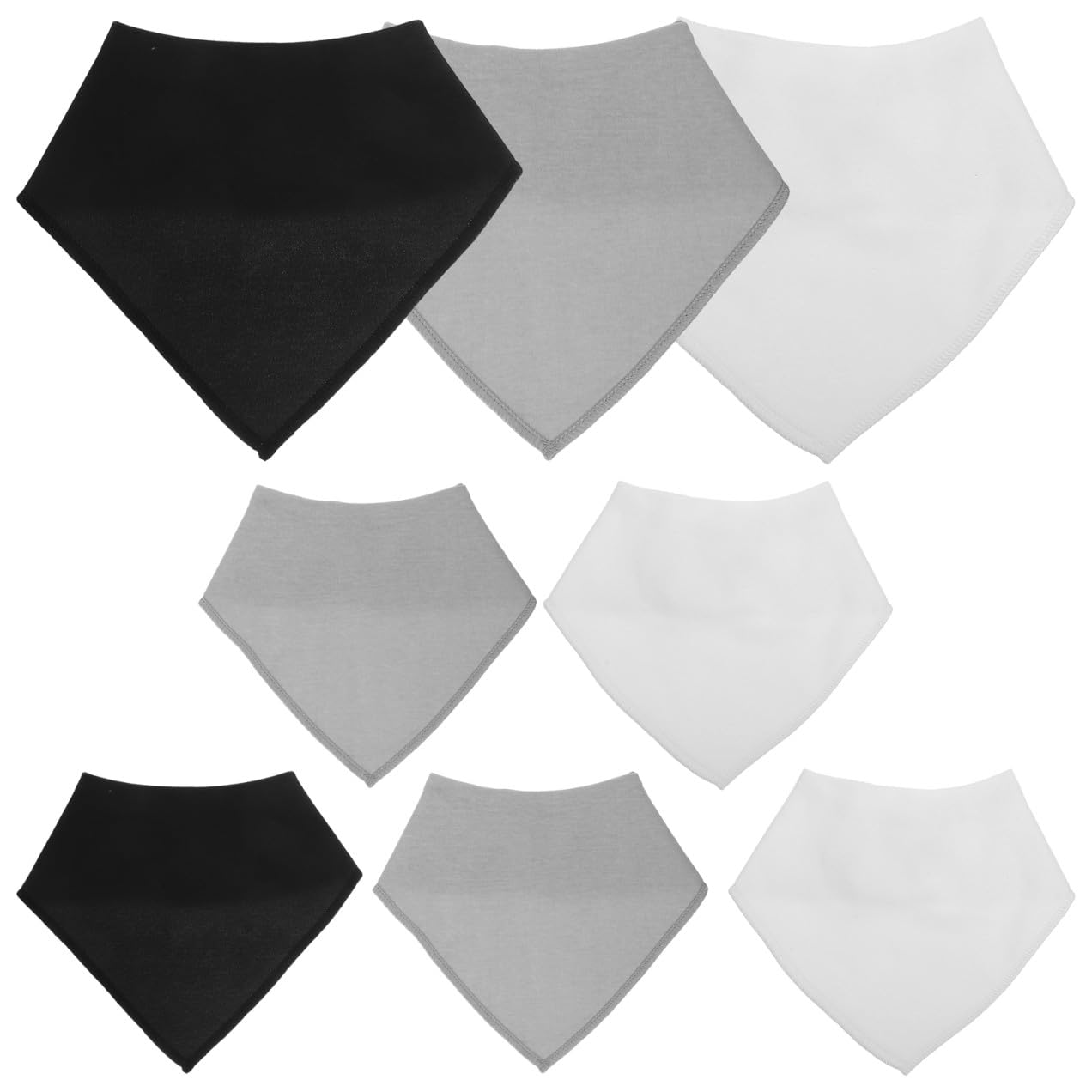8 Piezas Baberos para Niña Triángulo Algodón Absorbente para Recién Nacidos Colores Gris y Negro Multifuncional para Uso Diario