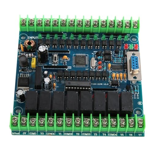 Placa PLC FX2N-20MR controlador industrial de 12 en 8 salidas con tornillos de montaje 3