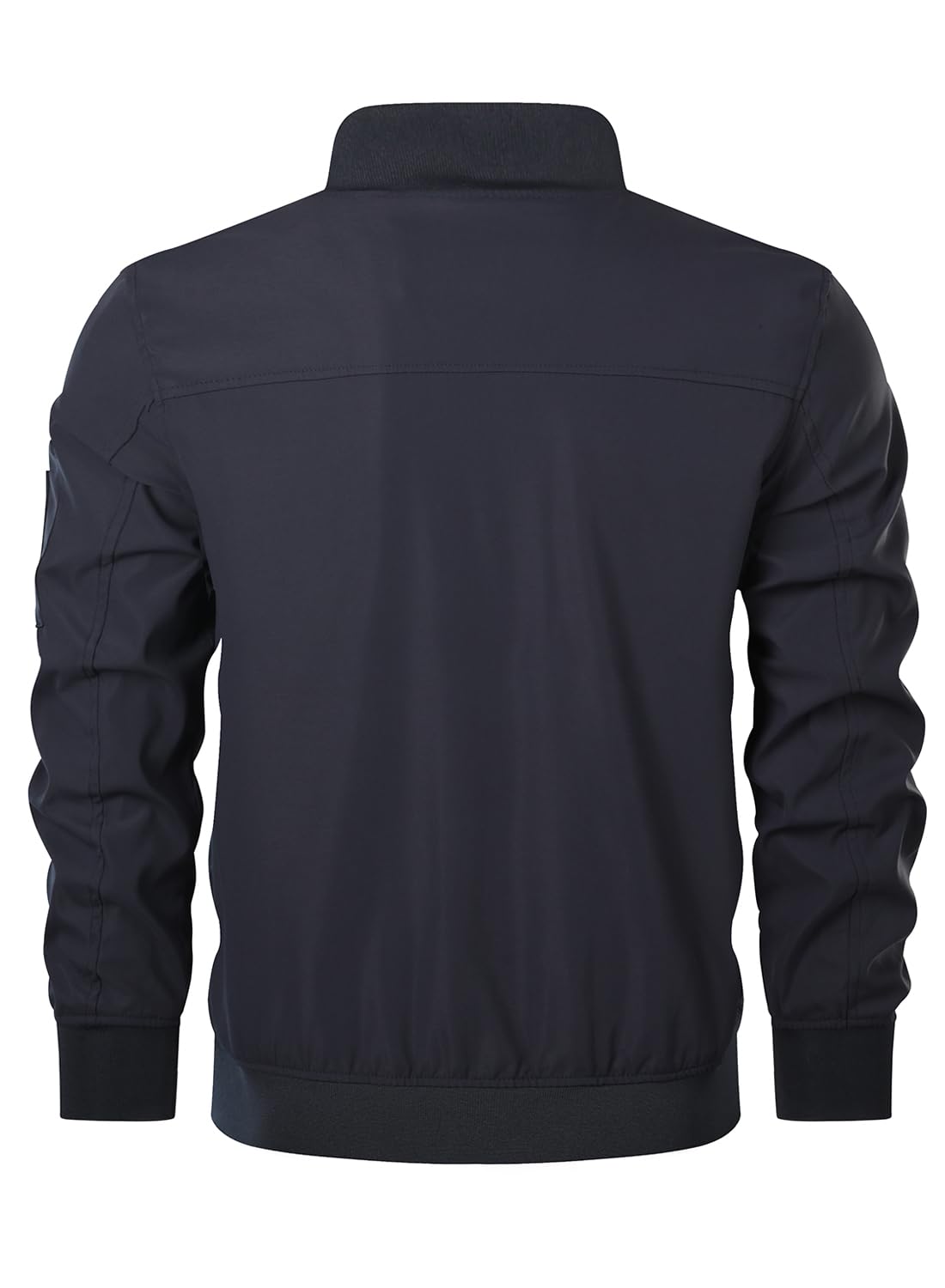 HOOD CREW Herren Bomberjacke Leichte Dünne Lässige Jacke Windbreaker Übergangsjacke mit Reißverschlusstaschen