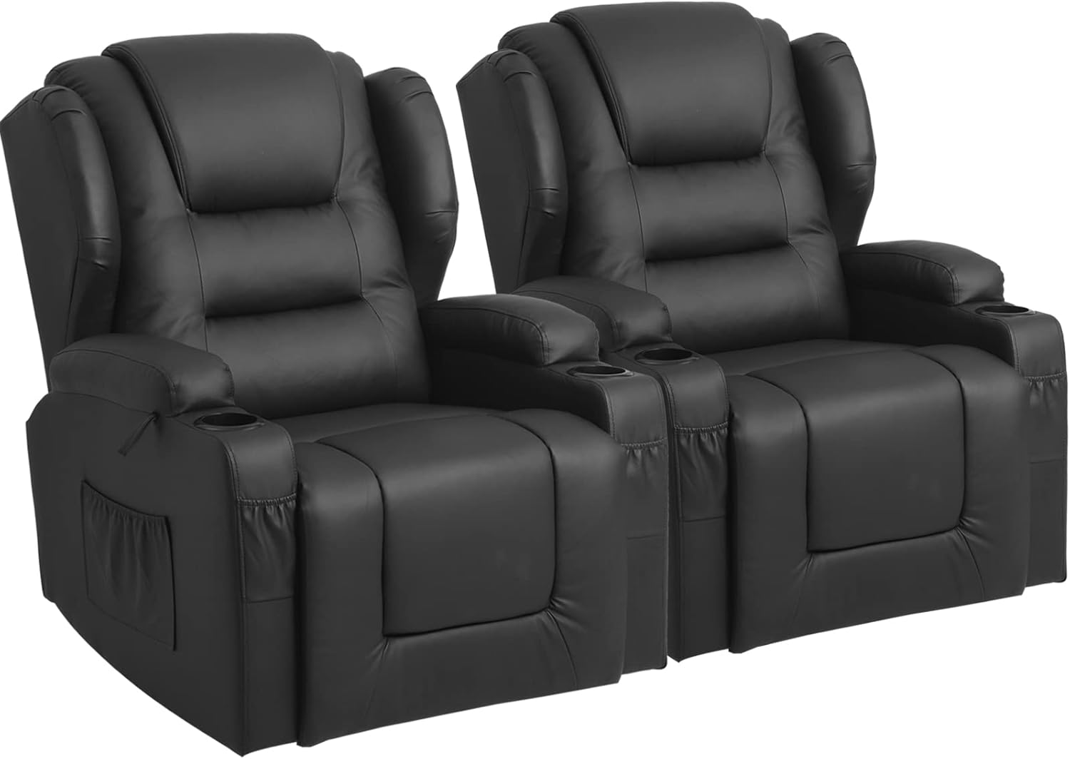 SAMERY 2 PC Manual Recliner Chair Swivel Rocker Recliner