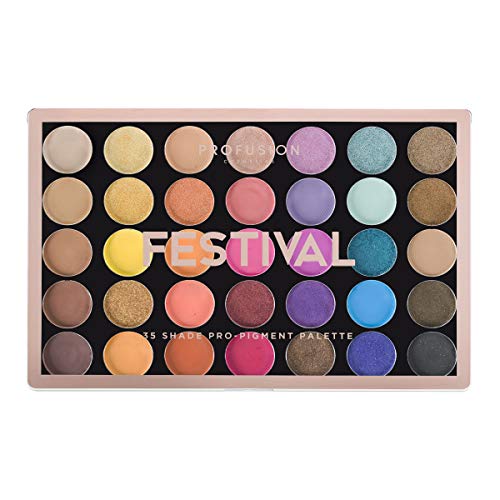 Profusion Cosmetics 35 Shade Eyeshadow Palette Collection - Ultra-Soft, Smooth And Skin-Friendly With Long Lasting Makeup Palette, Festival #TOP16