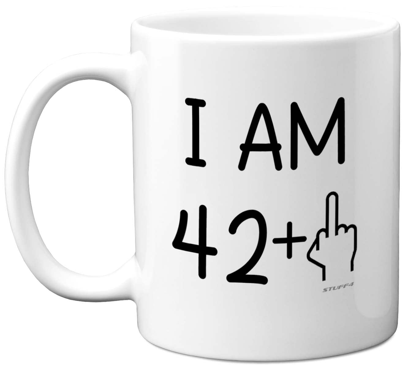 Stuff4 Women's 43 Rd Birthday Gifts For Men, Rude Novelty Mug Middle Finger, Gag Joke Gifts, Perfect Funny Mugs For Birthday Present, 11Oz Premium Ceramic Coffee Mug