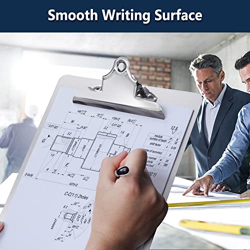 Metal Clipboard, 20% Sturdier Aluminum Contractor Clipboard With High Capacity Clip | Hangable Recycled Heavy Duty Rust-Proof | Plate For A4 Size Sheet, For Jobsite, Laboratory, Medical, Office, Teach #TOP4