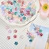 Ornaland 100g Five Petal Flower Beads for Jewelry Making Bulk Cute Transparent Glass Random Color Glitter Powder Flower Bead Caps Floral Beads for Bracelets Necklace Earrings DIY Crafts Supplies #4