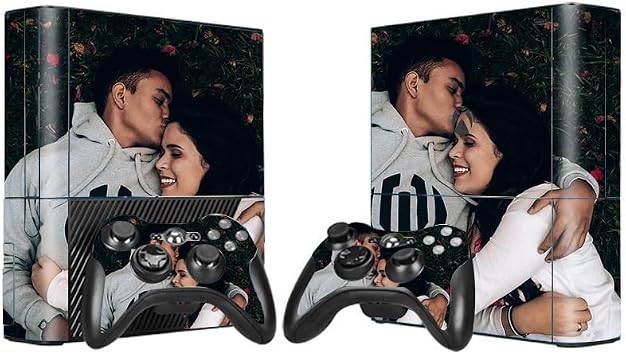Custom Vinyl Skin Sticker Decal Cover for Microsoft Xbox 360 E Console and Controllers, Personalized with Your Photos