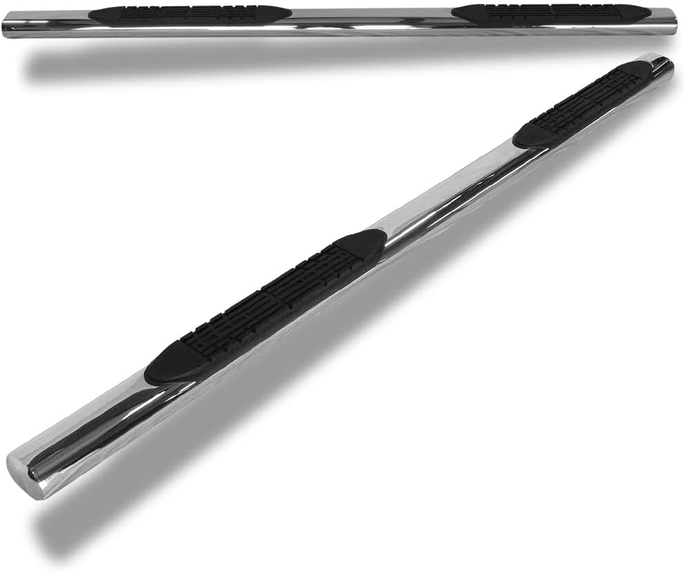 4" Oval Polished Stainless Steel Side Step Nerf Bars Rail Running Boards Compatible with 04-08 Ford F150 Super (Extended) Cab