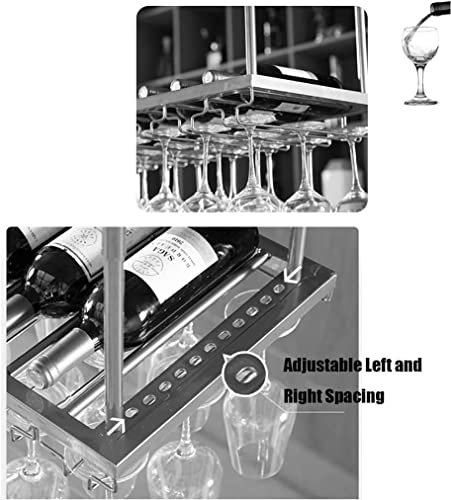 Casier à vin suspendu 60x35cm et porte-verre pour bar de salon