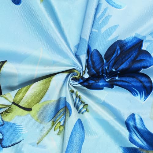 Image of Door Curtains 7 Feet Long Set of 2 | Polyester | Floral Design, Room Darkening Curtains and Drapes | Door Curtains for Living Room | (118 x 215 cm, Blue) | Perfect for Home Decor
