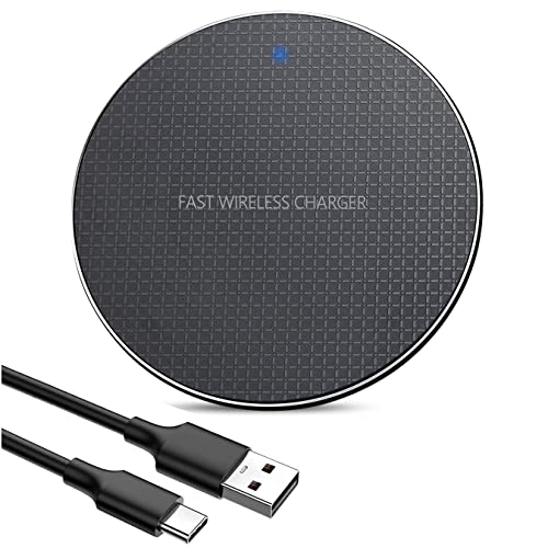 XLCY - 15W Fast Wireless Charger for iPhone 16/15/14/13/12/11, XR, for Samsung Galaxy S24/S23/22/21/20/10/Note (USB 3A Plug Required, not included), Perfect Bedside Wireless Charger