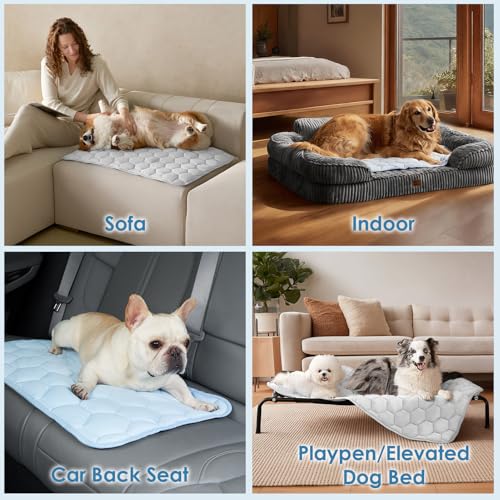 EHEYCIGA Cooling Mat for Dogs, 41" x 28"(Q-Max>0.53), Washable Dog Cooling Mat, Portable Kennel Cooling Pet Pad for Summer, Non-Slip Summer Crate Pad for Large Dog, Blue by EHEYCIGA - Image 7