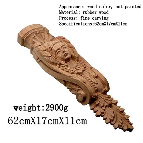 Beefs Character Exquisite Classic Rubber Wood Carved Applique Furniture Natural Decal Color Home Decoration Accessories 1 #TOP1