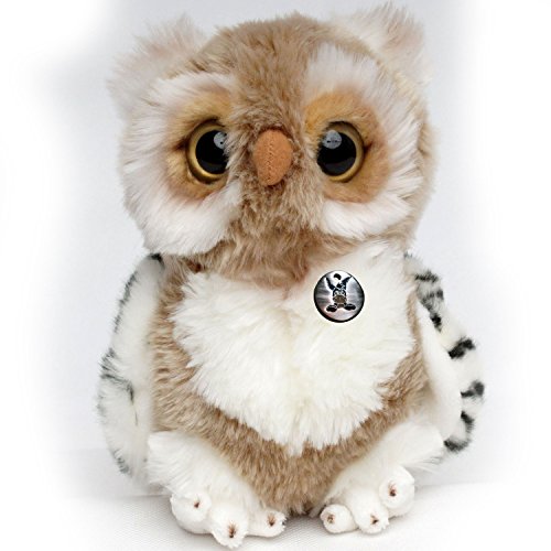 Kuscheltiere.biz Hibou BUHO Hibou Grand-duc 21 cm Beige - Jouet en Peluche de