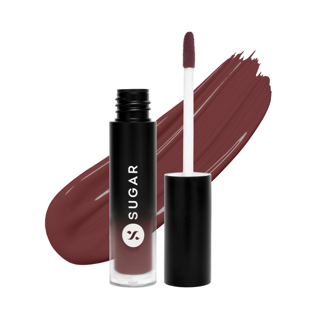 SUGAR Cosmetics Mousse Muse Lip Cream | Lasts 24+ Hrs | Creamy Mousse Lipstick | Waterproof & Smudgeproof | 5ml - 13 Vandyke Brown