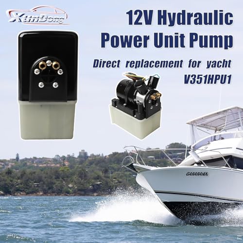 Image of New V351HPU1 Hydraulic Power Unit 12V Replacement Compatible with Yacht Marine Trim Tab Pump -HPU w / 2 Solenoid Valves