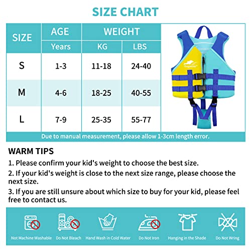 Foto von Sundwsports Schwimm Weste Kinder Baby Kind Kleinkind Schwimmjacke ab 1-2-3-4-5-6-7-8-9 jahre/10-20-30-35kg - Mädchen Jungen Schwimm Westen Neopren/Für Kajak,Bootfahren