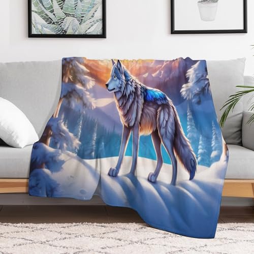 Couverture loup plaid chaud flannel pour vos soirées ciné