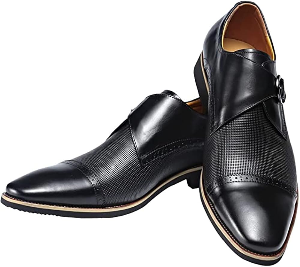 Amazon Com Royal Wind Geninue Leather Spectator Shoes Men S Black White Lace Up Wing Tip Perforated Dress Shoes Oxfords