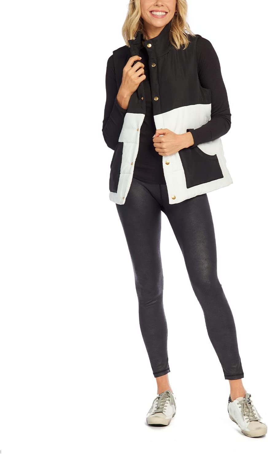 Mud Pie Women's Gage Colorblock Womens Puffer Vest