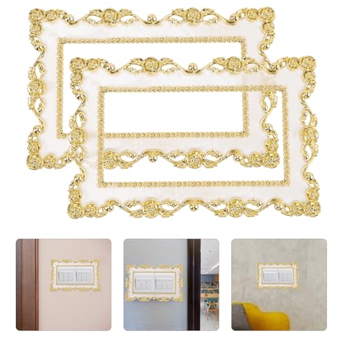 Proteccion duradera dorada para interruptores dobles contra manchas en la pared 7