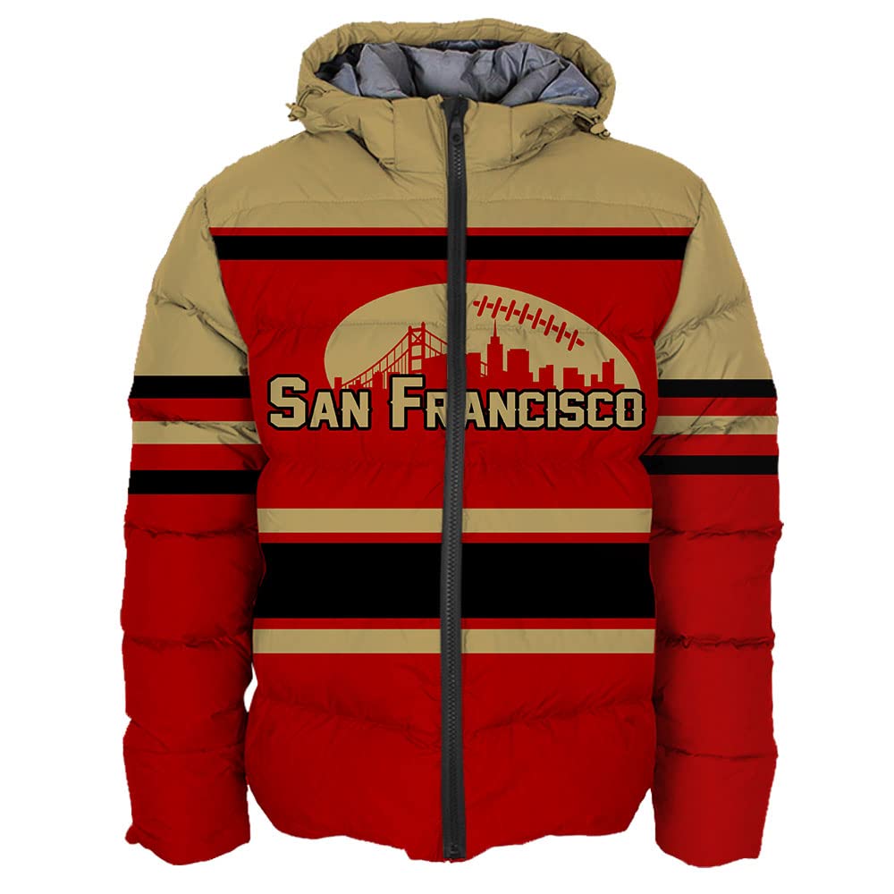 Firebian Mens Lightweight Winter Coat, Personalized Name Number Logo Padded Down Jacket