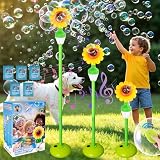 YYSWSAKY Machine à Bulles Automatique, Rechargeable Machine a Bulle avec Lumineuse et Musique pour Enfant, Jardin, Anniversaire, Mariage, Fête, Hauteur Réglable 51cm 119cm, avec Télécommande (Jaune)