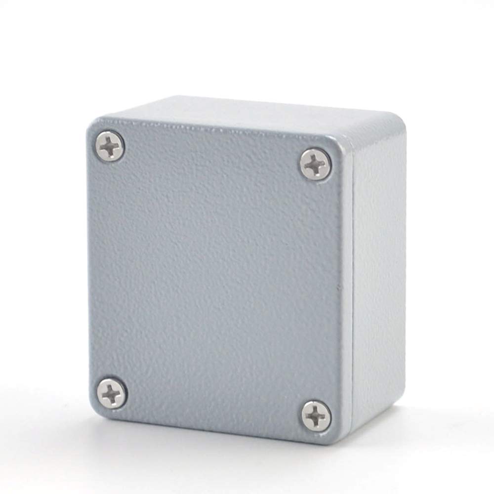 Aluminum Alloy Metal Mini Dustproof Waterproof IP66 Small Junction Box Extruded Industrial Structure Outdoor Universal Electric Project Enclosure Grey 2.5 x 2.2 x 1.3 Inch(64mmx58mmx35mm)