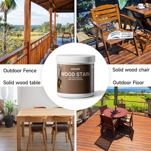 MOLLOR Wood Stain, 16 Oz Water Based Wood Stain and Sealer in One - No Priming, No Top Coat Required, Fast Drying|Low Odor|Non-Toxic, Perfect for Indoor and Outdoor Furniture (Black Walnut with Tools) by Mollor - Image 6
