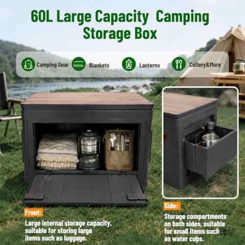 Mazatzal Caja de Almacenamiento Multiusos para Camping, 60L miniatura 4