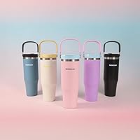 Vista 6 de 40 oz Insulated Stainless Steel Bottle with 2-in-1 Straw and Spout Lid, Water Bottle with Carry Handle Keep Cold 24H, Leak-Proof, Fits in Car Cup