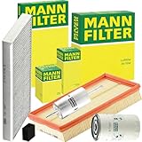 Enthält folgende Markenprodukte: 1x MANN-FILTER Luftfilter | 1x MANN-FILTER Filter, Innenraumluft | 1x MANN-FILTER Ölfilter | 1x MANN-FILTER Kraftstofffilter