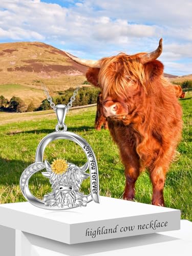 OCJ 925 Sterling Silver Highland Cow Cardinal Owl Elephant Necklace Heart Animal Animal Pendant Jewelry Gifts for Women3